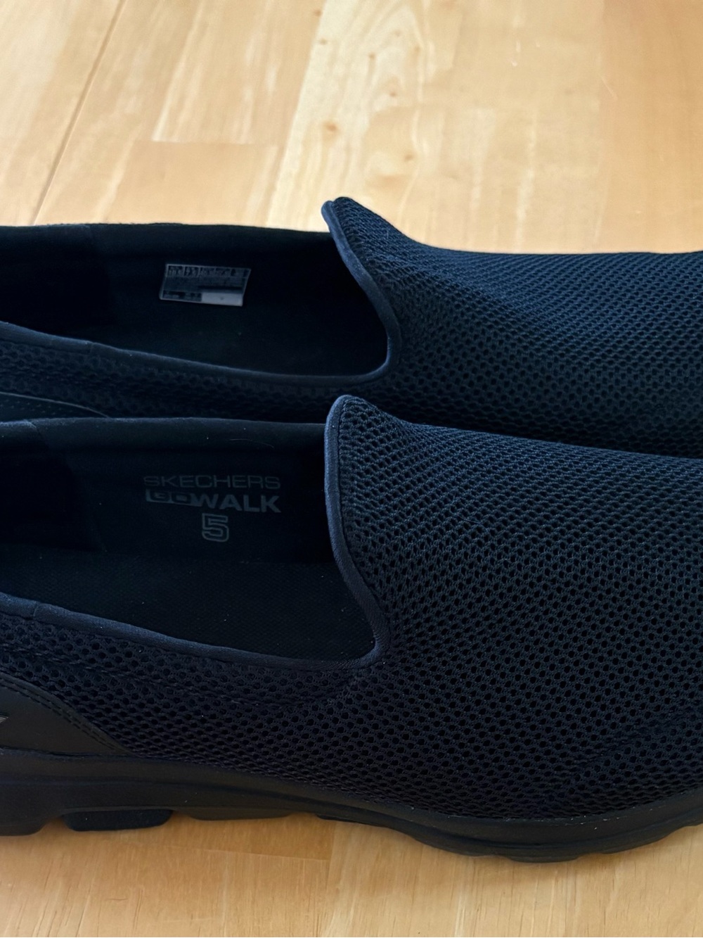 Skechers Black Slip-On Mesh Loafers for Women